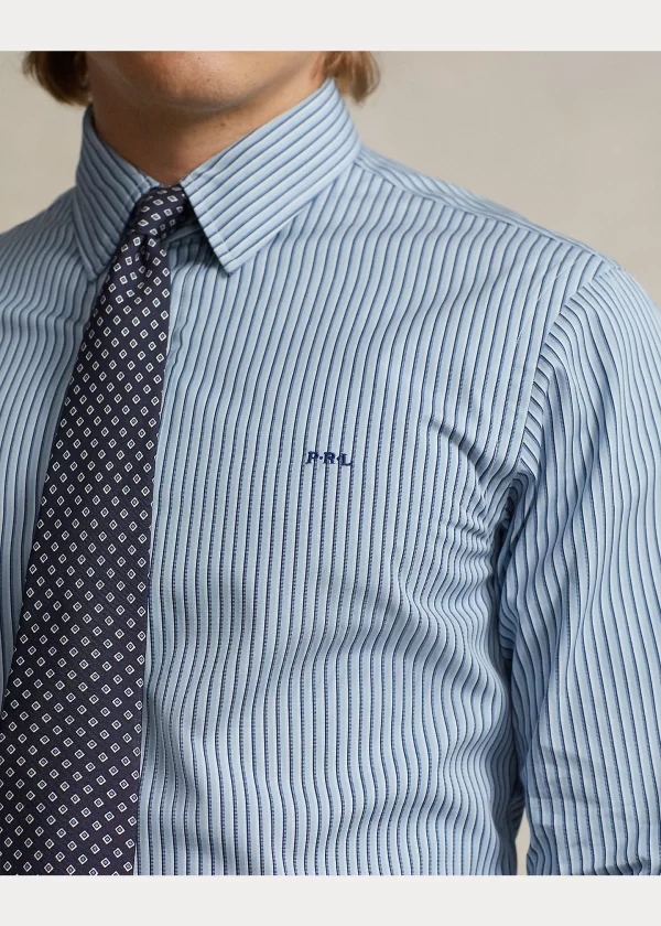 Polo Ralph Lauren Custom Fit Striped Monogram Poplin Shirt